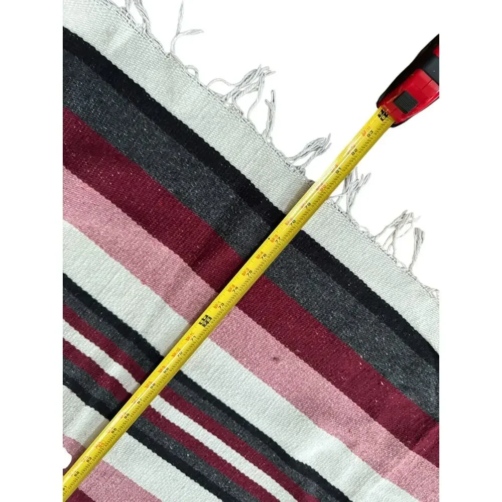 Southwestern Tapestry Blanket Art Hand Woven (?) Fringe Wall Hanging Rug READ‎